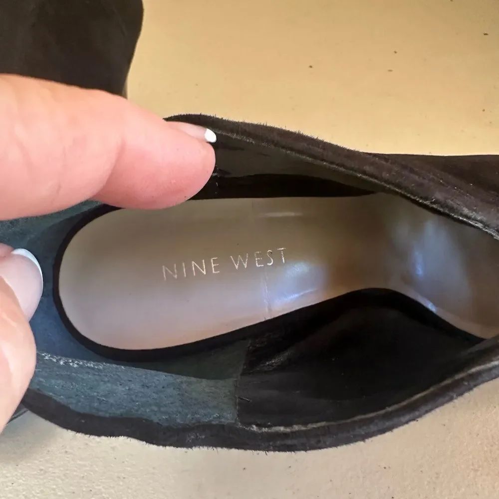 Nine West Elegant Black Suede Women's Heels - Picture 4 of 5